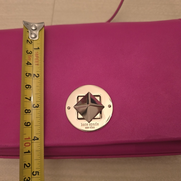Kate Spade Pink Leather Newbury Lane Sally Twist Lock  Crossbody Bag, EUC - Picture 12 of 15
